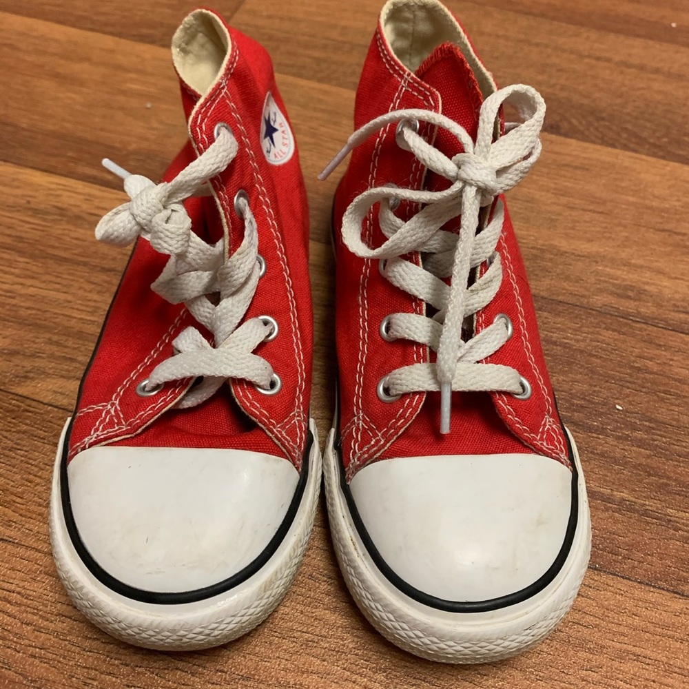 Kids red converse sneakers